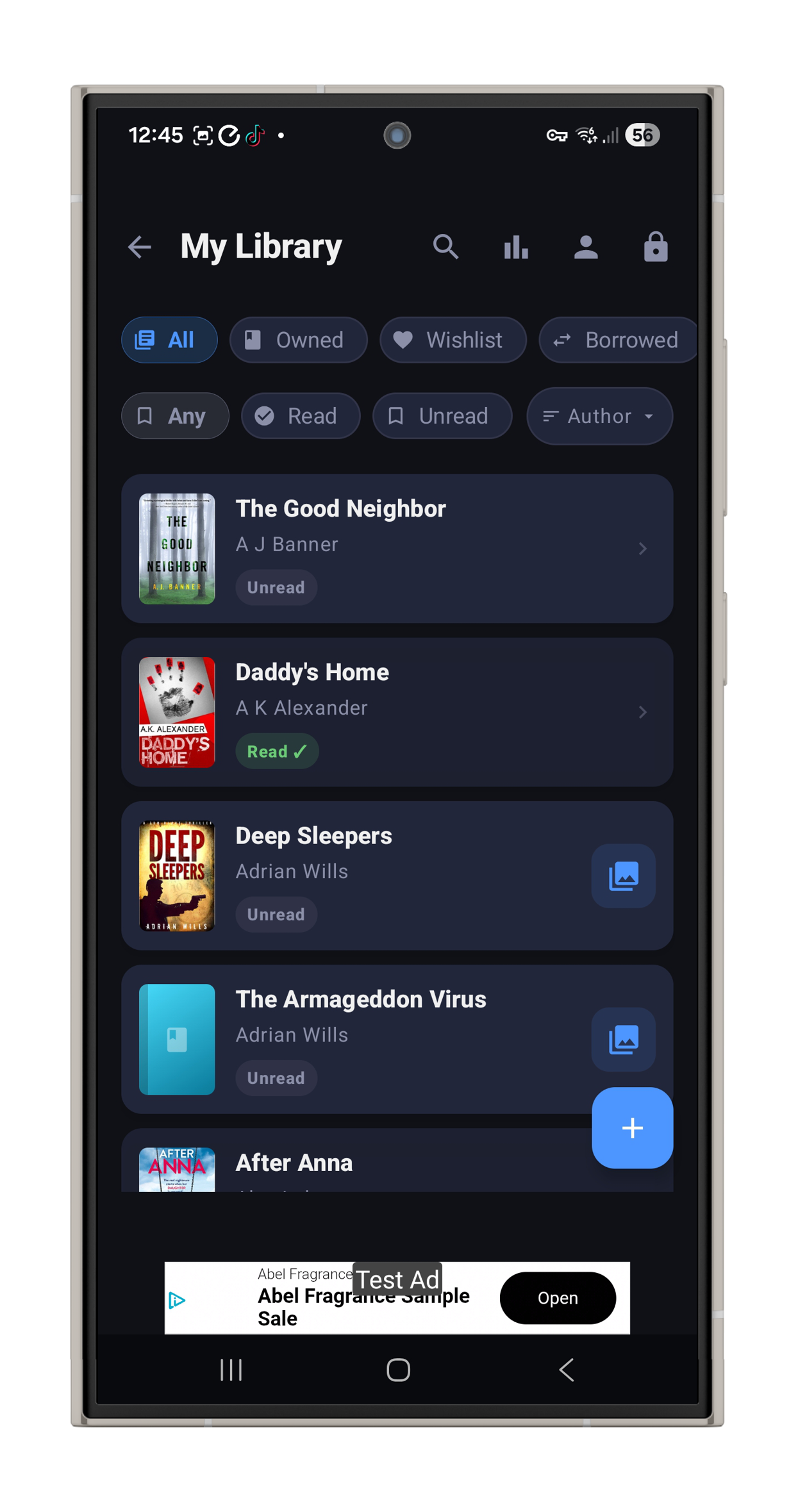 Booke library screen